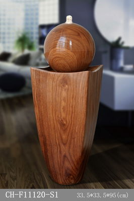 China Fonte de água de madeira do efeito do Rattan da elipse luxuosa clara fornecedor
