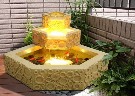 China Polígono clássico fonte leve do jardim do tijolo do arenito fornecedor