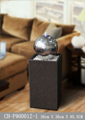 Característica de aço inoxidável iluminada contemporâneo da água da bola de 34 polegadas fornecedor
