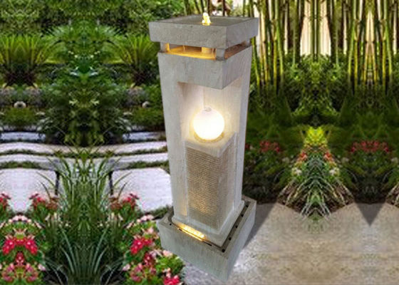 Fonte de madeira do jardim do Rattan do efeito claro do mármore da bola fornecedor