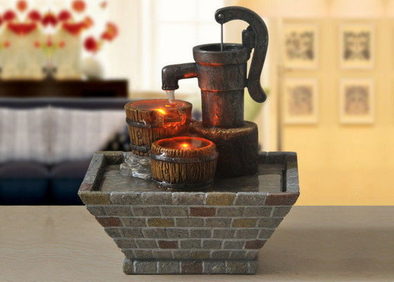 Fonte de água interna do Tabletop tradicional da sala de visitas do armário da tevê da decoração de interiores da casa do poço de água com diodo emissor de luz fornecedor
