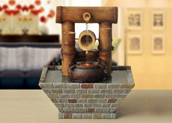 Fonte de água interna do Tabletop home de bambu da sala de visitas do armário da tevê da decoração de interiores com diodo emissor de luz fornecedor